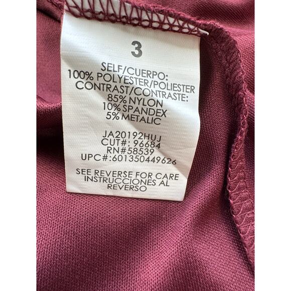 VTG Y2K Womens Lace Tulle Dress 3 Burgundy Black Whimsigoth Mall Goth Fairycore - Picture 13 of 14